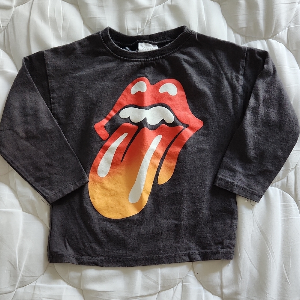 Kids Black Graphic Long Sleeve Shirt